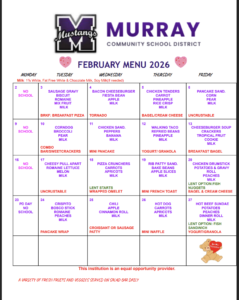 February breakfast/lunch menu